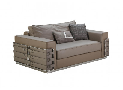 Sofa Leder Braun Luxus Kreative Möbel 2Sitzer Wohnzimmer Modern Design Couchen