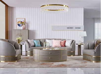 Sofagarnitur 4+2+2 Sitzer Wohnzimmer Polstermöbel Modernes Sofa Ledersofa Sofas