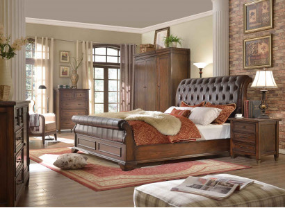 6tlg. Schlafzimmer Set(Bett + 2x Nachttisch + 2x Kleiderschrank + Kommode)