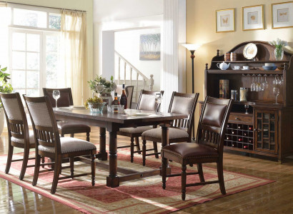 Esszimmer Set Esstisch 6 Stühle Anrichte Tische Holz Design Gruppe Garnitur 9tlg