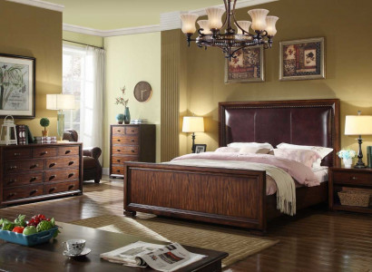 Komplettes Schlafzimmer Set 4 tlg Design Modern Luxus Bett 2x Nachttisch