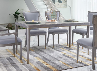 Komplett Set Esstisch + 6 Stühle Esszimmer Deko Garnitur Ess Gruppe Tisch