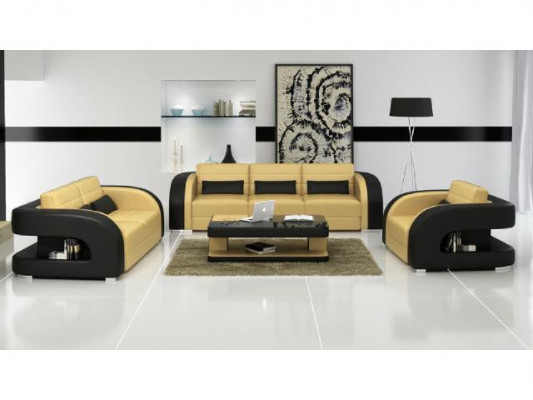 3+2+1 Sofagarnitur Ledersofa Couch Sofa Designer Sofas Wohnlandschaft Bergamo