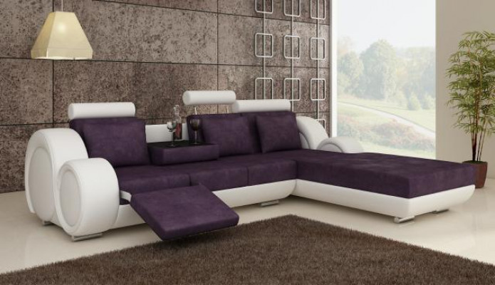 Ecksofa Sofa Couch Polster Wohnlandschaft Leder Eck Sofas Garnitur Neu Madrid II