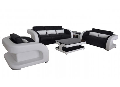 XXL Couch Leder Wohnlandschaft Garnitur Design Modern Sofa garnituren 3+2+1 Neu