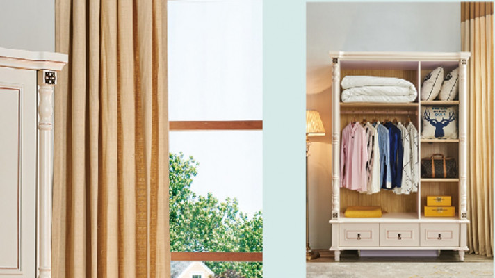 Schlafzimmer Set Bett Nachttisch Kleiderschrank Hotel Betten Holz Design 4tlg.