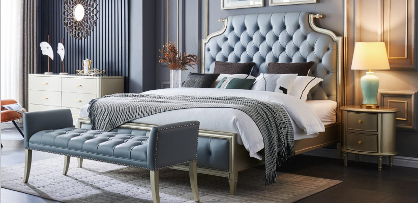 Ein hochwertiges Designer-Bett im Chesterfield-Stil für Ihr Schlafzimmer 