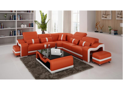 Desing Ecksofa Sofa Couch Leder Eck L Form Wohnlandschaft Polster Eckgarnitur