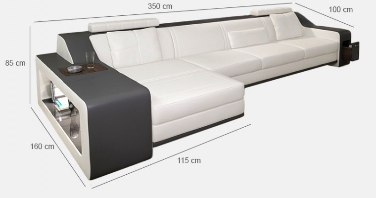 Design Ecksofa Sofa Couch Polster Sitz Eck Garnitur Sofas Leder Textil Themar BW