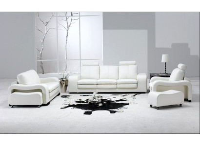 Ledersofa Couch Wohnlandschaft 3+2+1 Sitzer Garnitur Design Modern Sofa A1112