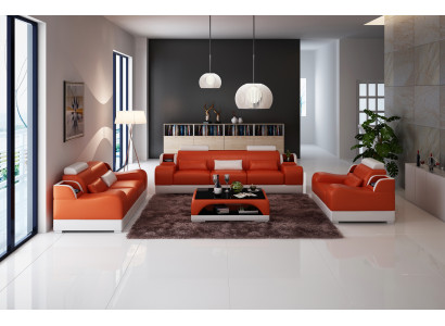 Design Sofagarnitur Couch Polster Sofas Leder 3+2 Sitzer Komplett Set Neu Modern