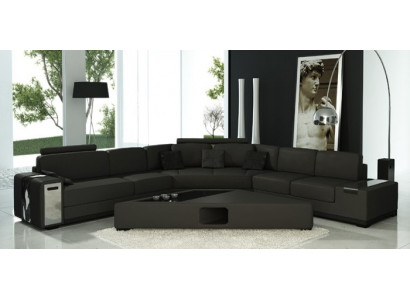 Ledersofa Ecksofa Sofa mit USB Polster Designer Eckgarnitur Wohnlandschaft LimaS
