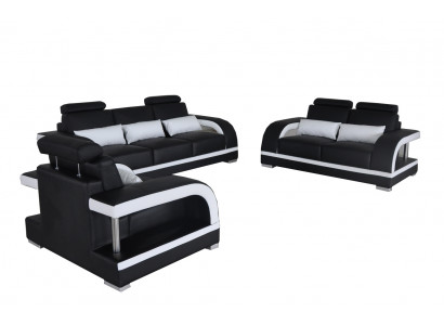 3+2+1 Garnitur Leder Sofa Couch Couchen Sofas Wohnlandschaft Luxus
