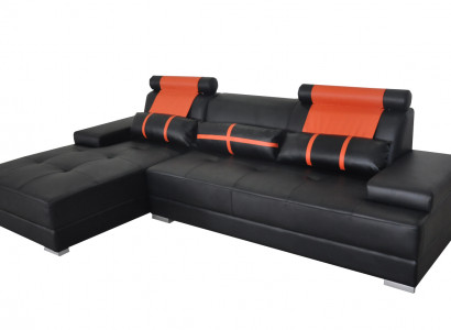 Design Leder Polster XXL Sitz Zimmer Wohn Sofa Couch Designer Eck