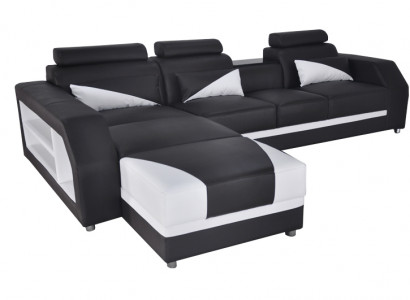 Design Leder Polster Sitz Zimmer Eck Wohn Sofa Couch Garnitur Designer