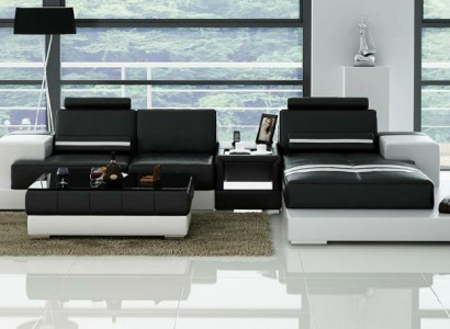 Ledersofa Ecksofa Sofa Couch Design Sitz Polster Garnitur Wohnlandschaft 2725B