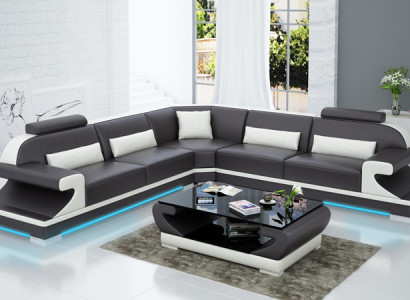 Ledersofa Couch Wohnlandschaft Modern Eck Ecksofa Sofa Design Garnitur