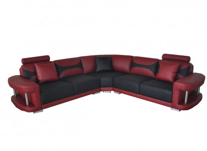 Leder Modern XXL Couch Wohnlandschaft Ledersofa Sofagarnitur Sofa L-Form mit USB
