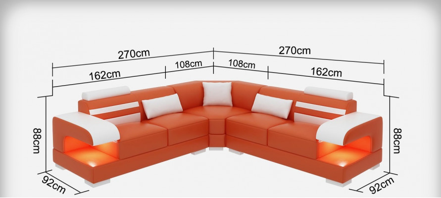 Leder Weiche Couch Wohnlandschaft Ecksofa Eck Garnitur Design Modern Sofa USB