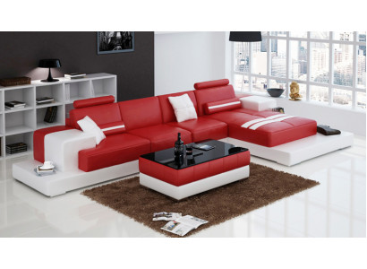 Exklusives Elegantes Ecksofa in L-Form Rotes Design für stilvolle Wohnräume