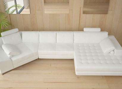 Ledersofa mit USB Wohnlandschaft Ecksofa Eck Garnitur Design Modern Sofa A1116