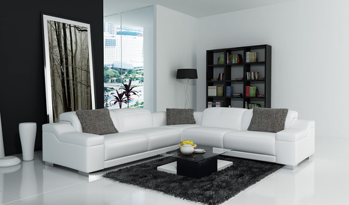 Ledersofa Sofa Couch Wohnlandschaft Ecksofa Modern Eck Garnitur Design