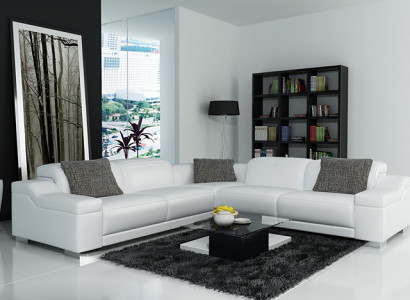Ledersofa Sofa Couch Wohnlandschaft Ecksofa Modern Eck Garnitur Design
