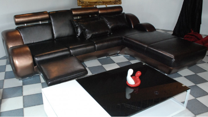 Elegante Designer Eckcouch Berlin II Ledersofa Ecksofa Sofa Couch