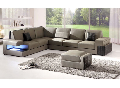 Modern Ecksofa Couch Polster Sitz Leder Design Sofa Garnitur Wohnlandschaft