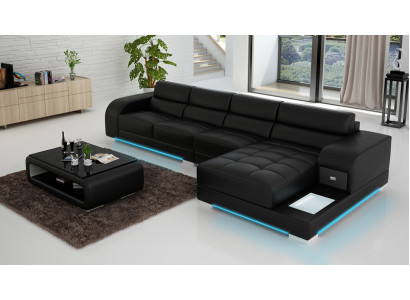 Stilvolles Design Das Schwarze L-förmige Sofa für Raffinesse und Komfort