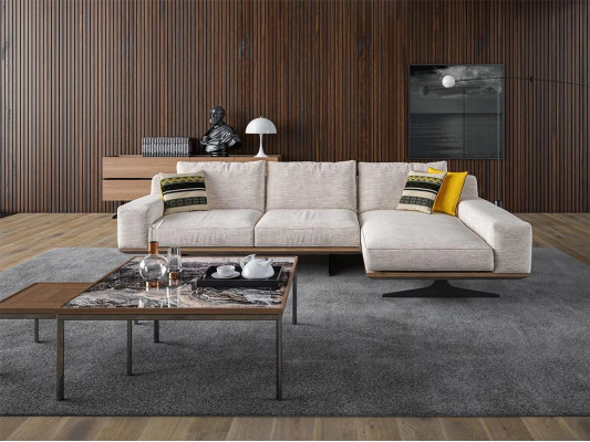 Designer Luxus Textil Polstersofa L-Form Wohnzimmer 2x Couchtisch Einrichtung