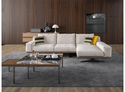 Designer Luxus Textil Polstersofa L-Form Wohnzimmer 2x Couchtisch Einrichtung