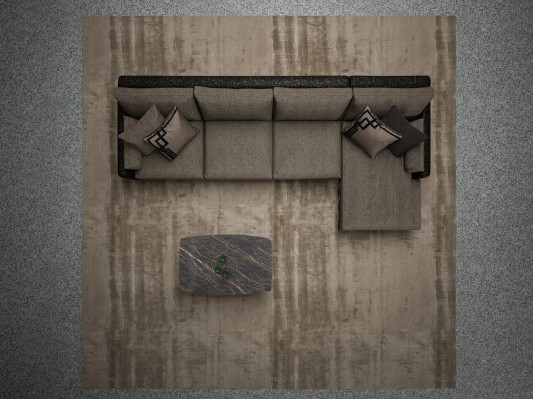 Designer Braun Sofa Couch L-Form Luxus Polstermöbel Wohnzimmer Couchtisch