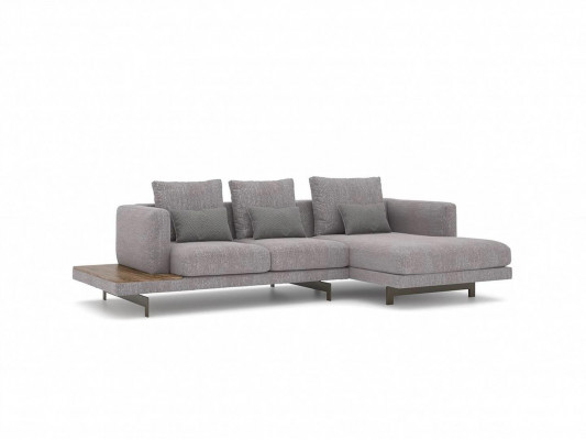 Wohnzimmer Garnitur Ecksofa L-Form Grau Sofa Couch Designer Polstermöbel