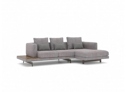 Wohnzimmer Garnitur Ecksofa L-Form Grau Sofa Couch Designer Polstermöbel