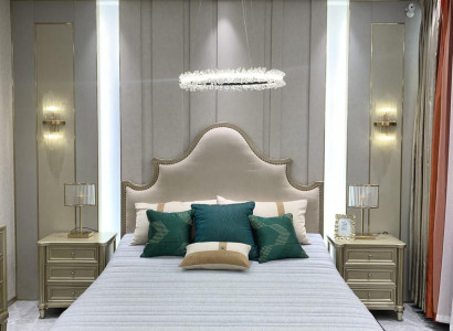 Design Doppel Hotel Betten Schlafzimmer Holz Möbel Bett Polster Holz 180x200 Neu