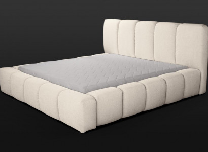 Bett Weißes Doppelbett Schlafzimmer Holzmöbel Design Polstermöbel Stoff