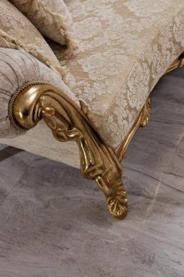 Chesterfield-Sofa und Sessel in Beige in hochwertigem Luxusdesign