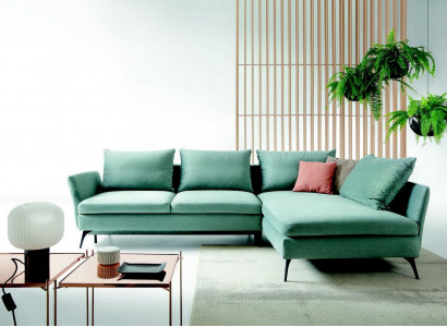 Wohnzimmer Grün Möbel Textil Sofas Ecksofa L Form Couch Polstermöbel