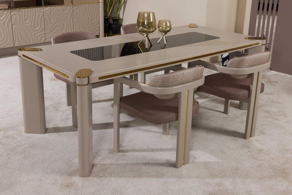 Luxus Esszimmer Set Esstisch + 6x Stühle Sideboard mit 3xSpiegel Essgruppen