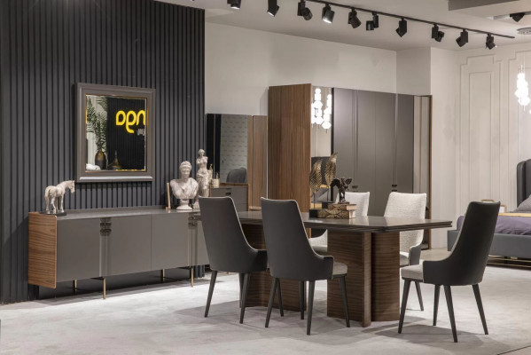 Luxus Esszimmer Set Esstisch 6x Stühle Sideboard Essgruppen Essgarnitur 8 tlg