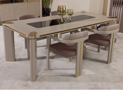 Esszimmer Set 4x Stühle Esstisch Set Esszimmer Designer Holz Stühle Garnitur Neu