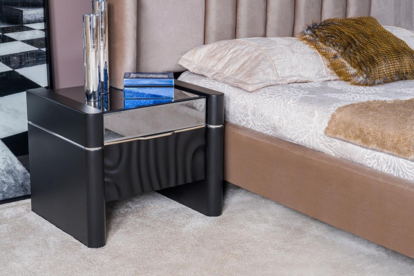 Luxus Schlafzimmer Set Bett + 2x Nachttische Holz Komplettes Modern Neu
