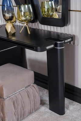 Schminktisch mit Spiegel Hocker Make Up Schlafzimmer Design Möbel Holz 2tlg.