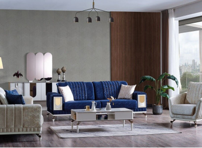 Sofagarnitur 3+3+1 Sitzer Möbel Luxus Set Sofagarnitur Modern Set Neu 3tlg