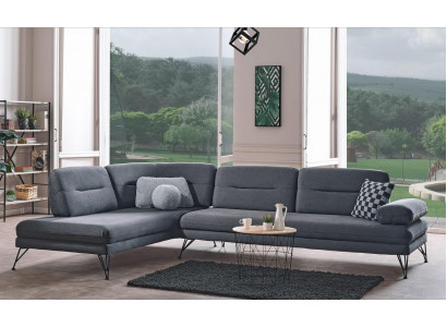 Ecksofa L-Form Textil Eckcouch Sofa Polster Premium Couch L Form Modern