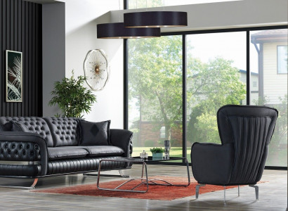 Sofagarnitur 3+1 Sitzer Sessel Garnitur Chesterfield Relax Sessel Möbel Neu