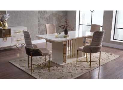 Esszimmer Set Luxus 6x Stühle+Esstisch Essgruppe Garnitur Lehnstühle Anrichte