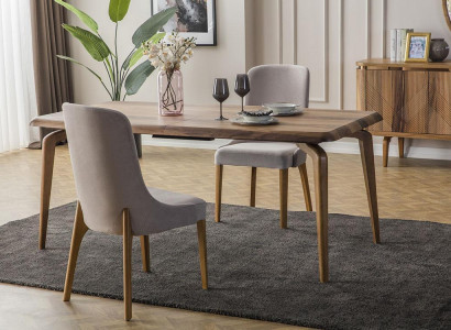 Esszimmer set 7tlg. Esstisch+6x Stühle Designer Holz Stuhl Garnitur Möbel Neu