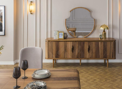 Sideboard Spiegel Wohnzimmer Designer Luxus Kommoden Modern Braun Neu